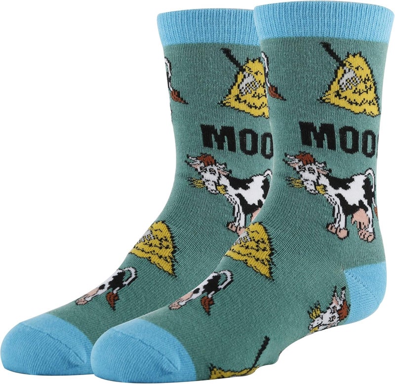 ooohyeah Kid's Novelty Cute Animals Crew Socks, Funny Crazy Silly Cool Casual Dress Socks for Boy and Girl, Size 1-5 - Image 1